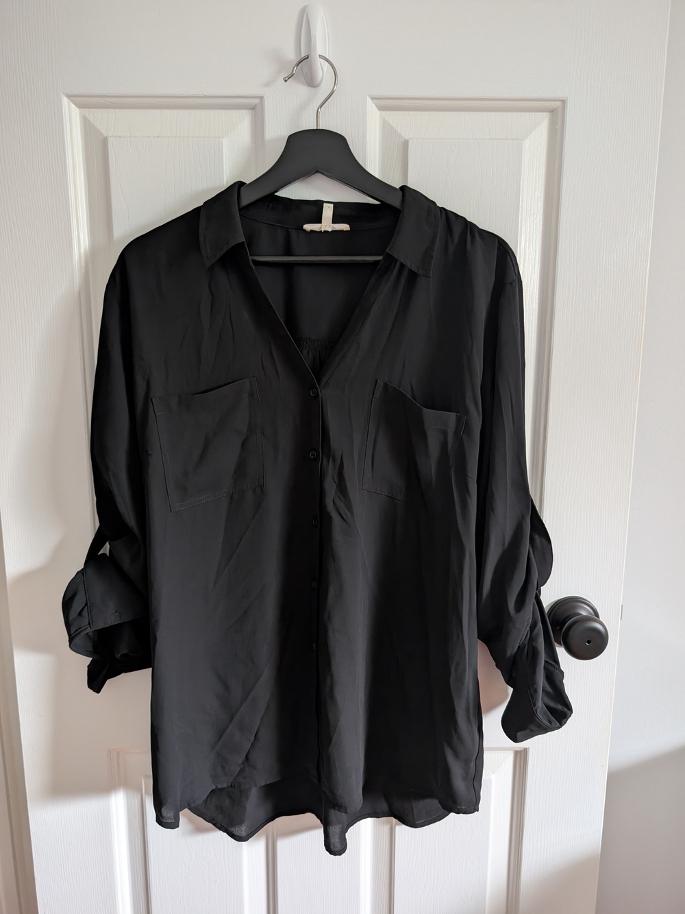 Maurices Women's Sheer Black Button-Down Shirt Size XXL